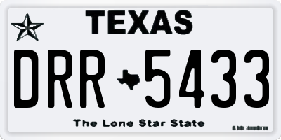 TX license plate DRR5433