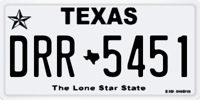 TX license plate DRR5451