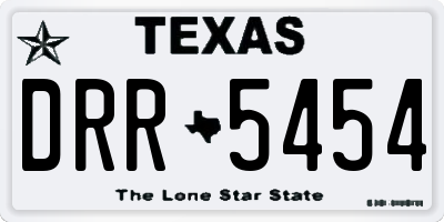 TX license plate DRR5454
