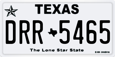 TX license plate DRR5465