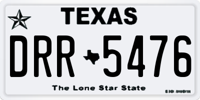 TX license plate DRR5476