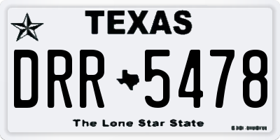 TX license plate DRR5478