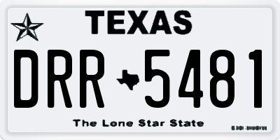 TX license plate DRR5481