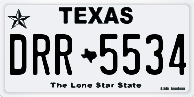 TX license plate DRR5534