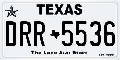 TX license plate DRR5536