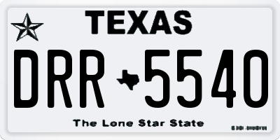 TX license plate DRR5540
