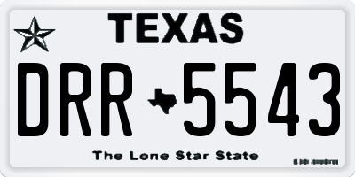 TX license plate DRR5543