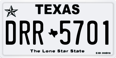 TX license plate DRR5701