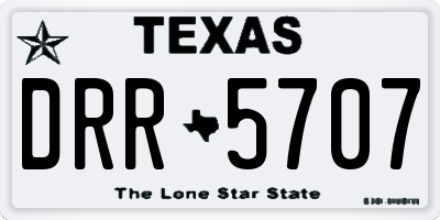 TX license plate DRR5707