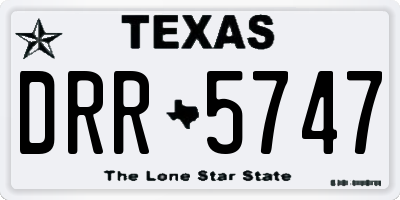 TX license plate DRR5747