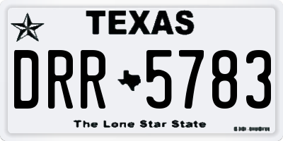 TX license plate DRR5783