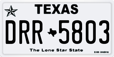 TX license plate DRR5803