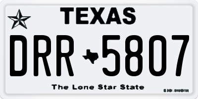 TX license plate DRR5807