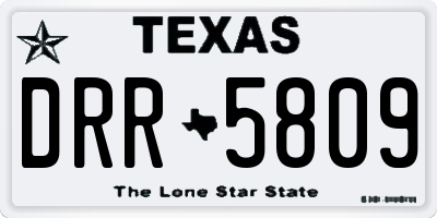 TX license plate DRR5809