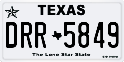 TX license plate DRR5849