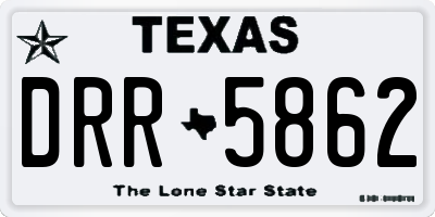 TX license plate DRR5862