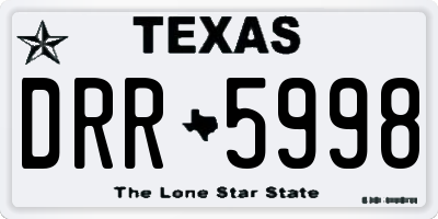 TX license plate DRR5998