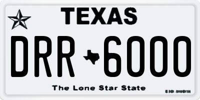 TX license plate DRR6000