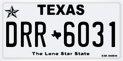 TX license plate DRR6031