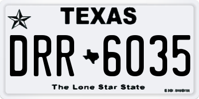 TX license plate DRR6035