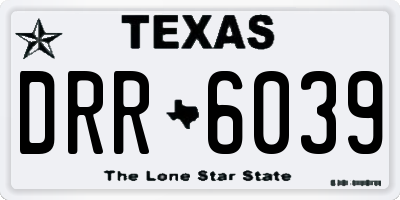 TX license plate DRR6039