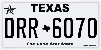 TX license plate DRR6070