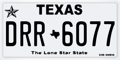 TX license plate DRR6077