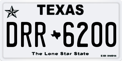 TX license plate DRR6200