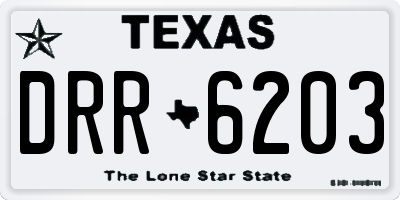 TX license plate DRR6203