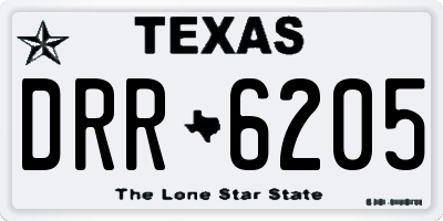TX license plate DRR6205