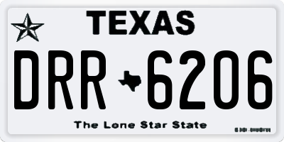 TX license plate DRR6206