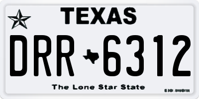 TX license plate DRR6312