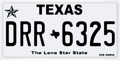 TX license plate DRR6325