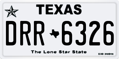TX license plate DRR6326