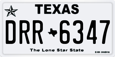 TX license plate DRR6347