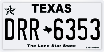 TX license plate DRR6353