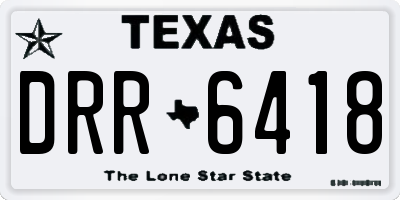 TX license plate DRR6418