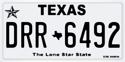 TX license plate DRR6492