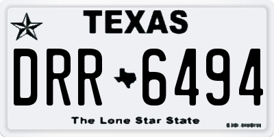 TX license plate DRR6494