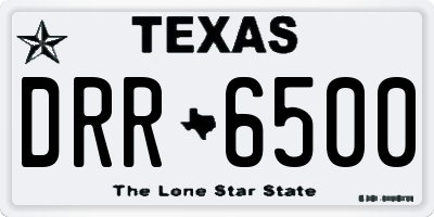 TX license plate DRR6500