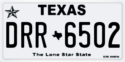 TX license plate DRR6502