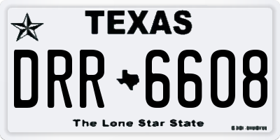 TX license plate DRR6608