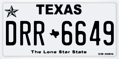 TX license plate DRR6649