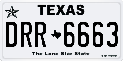 TX license plate DRR6663