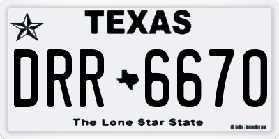 TX license plate DRR6670