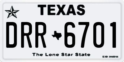 TX license plate DRR6701