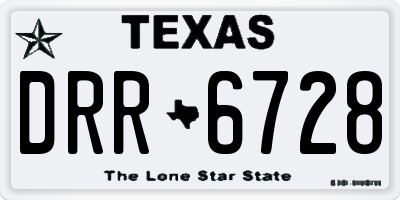 TX license plate DRR6728