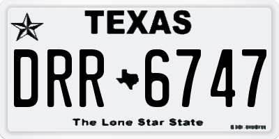 TX license plate DRR6747