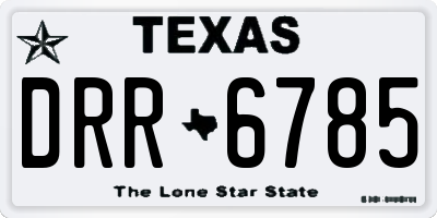 TX license plate DRR6785