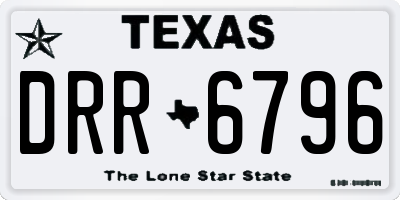 TX license plate DRR6796